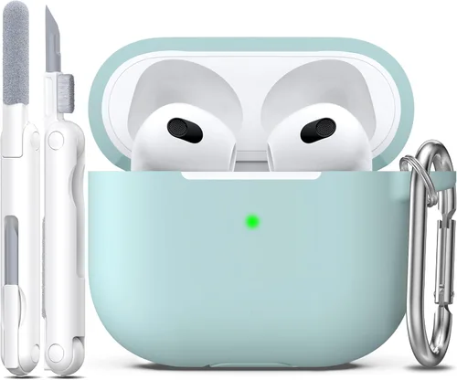Miniatura 13 de Funda para AirPods con llavero, protección completa, de silicona, accesorios para AirPods, funda para hombres, mujeres y adolescentes, con estuche