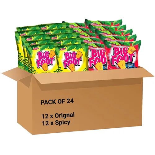 Miniatura 9 de Holiday Big Foot Bocadillos Gigantes de Queso Picantes Crujientes de Maíz Inflado Tamaño Fiesta Bolsa de 0.8 oz Paquete de 12