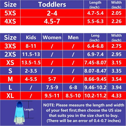 Miniatura 4 de Swimming Training Fins,Comfortable Silicone Flippers for Swimming and Diving,Size Suitable Kids Girls Boys Adult