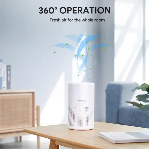 Miniatura 3 de FULMINARE Purificadores de aire para dormitorio H13 True HEPA filtro de aire, limpiador de aire silencioso con luz nocturna, purificador de aire