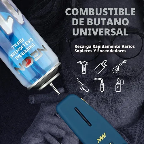Miniatura 6 de NEON Recambio de combustible de butano, 11 veces ultrarefinado, líquido de encendedor premium de 300ml (10.1 fl oz) con boquilla de metal y 5