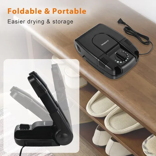 Miniatura 6 de Secador de botas con temporizador, calentador de calor para botas de trabajo, guantes, pies sudorosos, tenis, secadora portátil con estante plegable