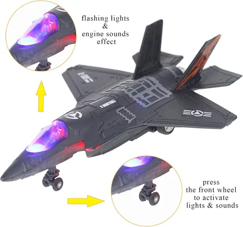 Miniatura 3 de OTONOPI Avión de Combate a Escala Militar F-35 Modelo de Avión del Ejército Fuerza Aérea de Metal Fundido con Retroceso Avión de Ataque y Bombardeo
