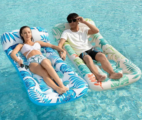 Jasonwell Flotador inflable para piscina, paquete de 2 balsas flotantes para adultos, tumbona flotante, flotadores de bronceado solar, flotadores de