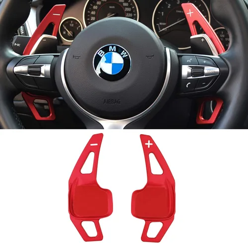 Miniatura 8 de Compatible con extensiones de cambio de paleta de BMW, Jaronx - Volante de aluminio metálico con palanca de cambio de paleta