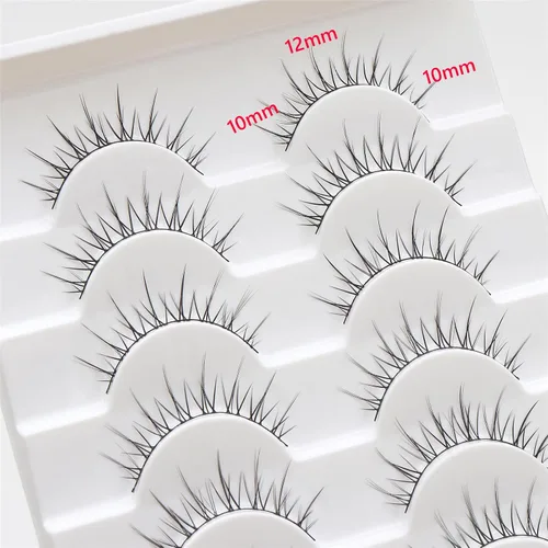 Miniatura 2 de Pestañas de manga de aspecto natural, delgadas, esponjosas, asiáticas, para cosplay, pestañas puntiagudas japonesas de anime 3D, pestañas postizas