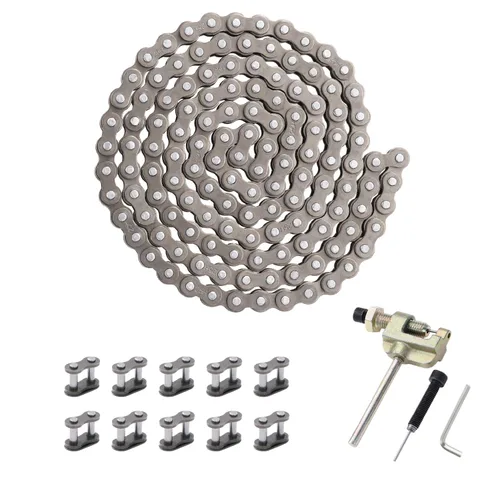 KAMIER Cadena de rodillos #25 de 132 eslabones con rompedor de cadena de transmisión para Razor MX500 MX650 SX500 Mcgrath Dirt Rocket Bike Off Road