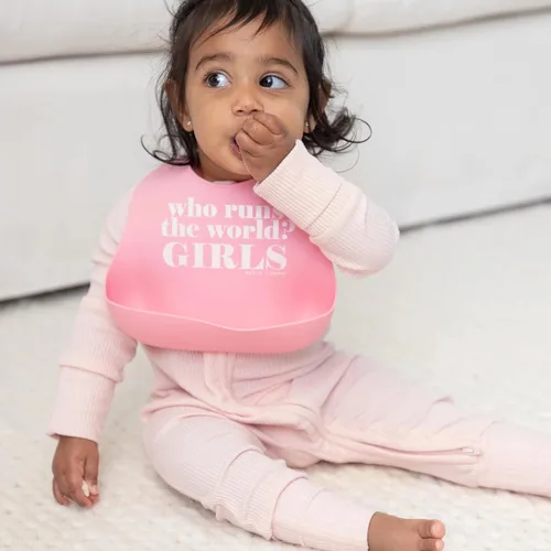 Miniatura 2 de Bella Tunno Babero Wonder para niña – Babero de silicona para niñas con cuello ajustable, no tóxico y sin BPA, babero de silicona suave, duradero