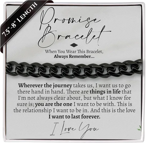 Miniatura 11 de Love You This Much Pulsera cubana de promesa, regalo romántico para novio, regalo de agradecimiento para novio, bonito regalo pequeño para novio