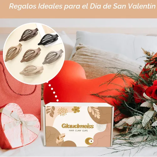 Miniatura 5 de 6 Paquetes de Pinzas Planas en Forma de Garra para Mujeres, Pinza de Cabello Plana Concord Francesa, Pinzas de Cabello Curvas Mate en Forma de Garra