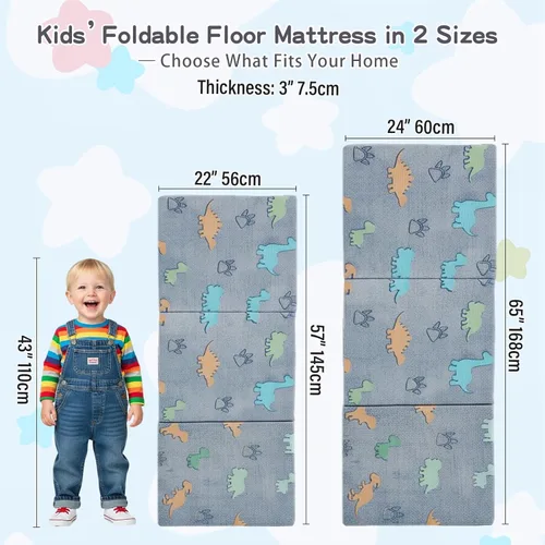Miniatura 2 de Tiita Colchón de suelo plegable para niños - Tapete para siesta que brilla en la oscuridad con bolsa de almacenamiento, almohadilla de suelo