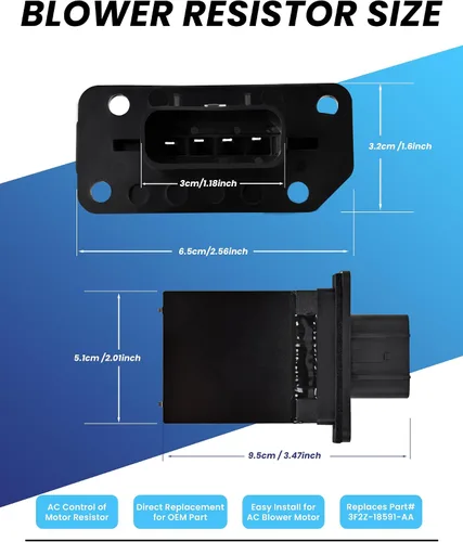 Miniatura 3 de PANNUOSCS Resistencia de motor de ventilador HVAC compatible con Ford Expedition Escape F150 F250 F350 Super Duty Mustang Lincoln Mark LT Mercury