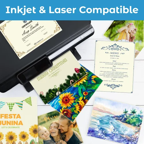 Miniatura 3 de Ohuhu Papel de cartulina de color crema, 100 hojas – 8.5" x 11" Cartulina pesada 80 lb/216 gsm para manualidades y fabricación de tarjetas