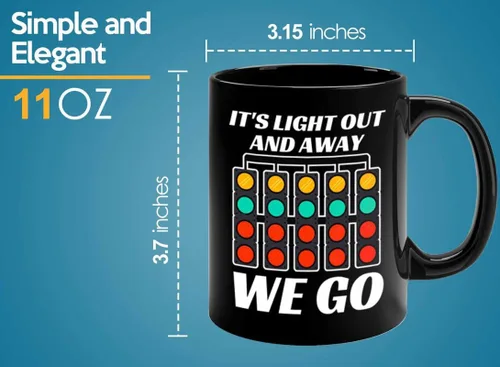 Miniatura 5 de Taza de café Racer de 11 onzas, color negro, con texto en inglés "It's Light Out", Fuel Speed Racer Car Guys Circuit Automotriz Racing Boy Regalos