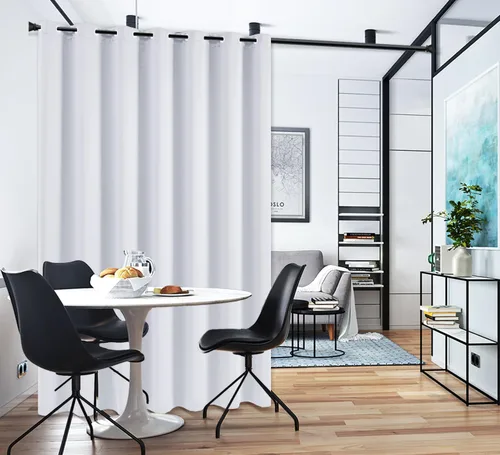 Miniatura 111 de PI Cortinas opacas para dormitorio, tratamiento de ventana con aislamiento térmico de anillo superior, cortinas oscurecedoras de habitación