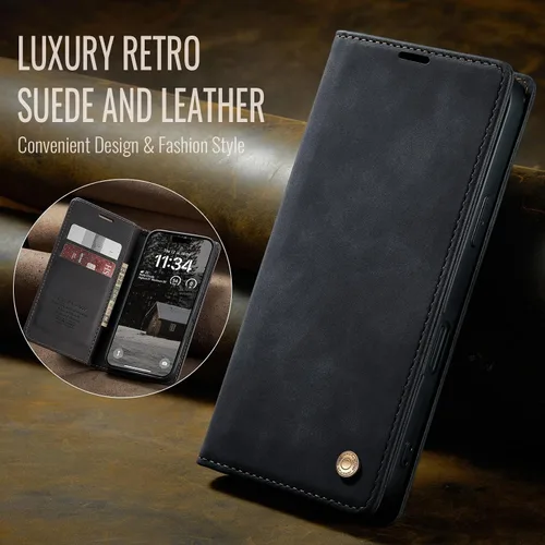 Miniatura 7 de QLTYPRI Para iPhone Air Case Wallet Con Tarjetero, Vintage PU Cuero Kickstand Cierre Magnético A Prueba De Golpes Folio Libro Funda Para IPhone 17
