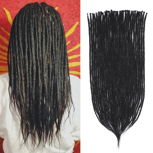 Miniatura 45 de 15 extensiones de rastas de doble extremo, 24 pulgadas, extensiones de rastas falsas de 0.6 pulgadas, color marrón degradado, extensiones de rastas