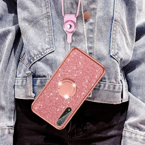 Miniatura 6 de nancheng Bonita funda de teléfono con purpurina para LG Velvet 5G (LM-G900)/LG Velvet 5G UW Lujo Brillante Suave TPU Anti arañazos Anti-caída Oro