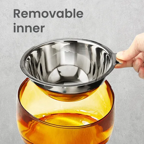 Miniatura 5 de Felli Oblik Cuenco de Comida y Agua para Perros de Acrílico Elevado de Acero Inoxidable Plato Ovalado Inclinado para Perros de Patas Cortas y Dorado