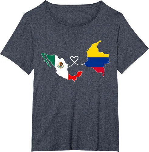 Miniatura 76 de Camiseta Half Colombian Half Mexican Flag Map DNA Mexico Colombia