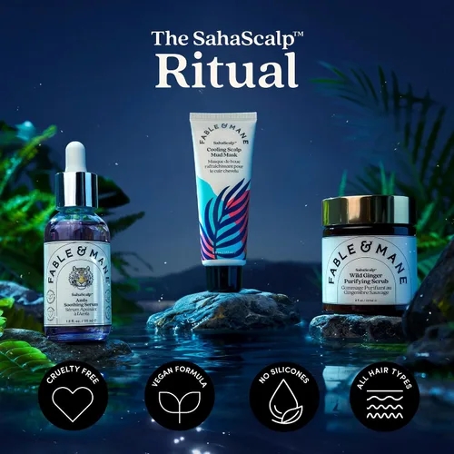 Miniatura 6 de Fable & Mane Exfoliante purificador de jengibre silvestre, para un cuero cabelludo escamoso, picazón o seco. Tratamiento exfoliante suave