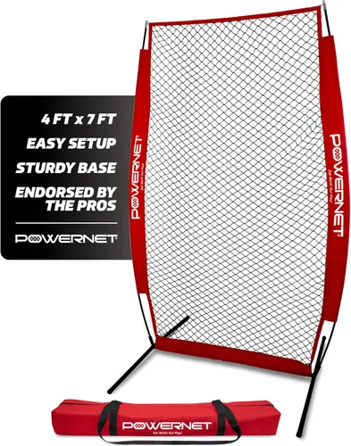Miniatura 12 de PowerNet Baseball Training Equipment Baseball Net, Portable Softball Batting Practice Pitching Screen, 7-FT I-Screen or A-Frame Pitching Net
