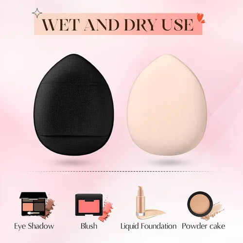 Miniatura 3 de Gerrii 72 piezas de mini soplo de polvo, esponja de maquillaje de dedos, esponja suave para maquillaje, maquillaje para base, polvo facial, ajuste