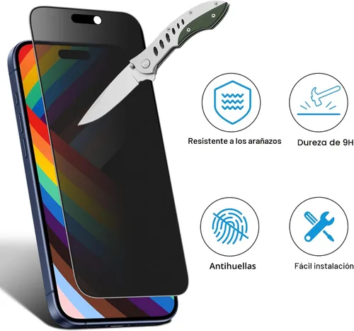 Miniatura 5 de Mothca Protector de pantalla de privacidad mate para iPhone 17 Pro Max [6.9 pulgadas] con herramienta de fácil instalación, antiespía antirreflejos