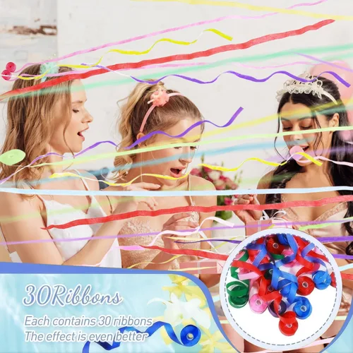 Miniatura 5 de Serpentinas sin desorden, paquete de 12 poppers de confeti sin desorden coloridos, poppers de fiesta para cumpleaños, boda, celebraciones, apertura