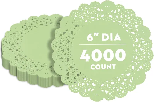 Miniatura 90 de Restaurantware Pastry Tek Blondas de Encaje de 4 x 4 Pulgadas 100 Vajilla Decorativa - Blondas de Mesa Desechables Redondas de Papel Negro