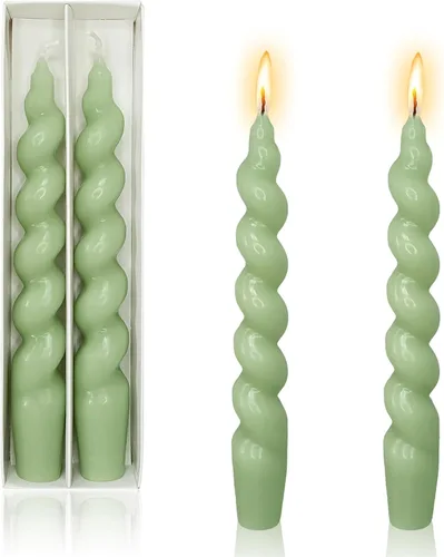 Miniatura 37 de Pink Candlesticks - Juego de 2 velas cónicas en espiral, sin perfume, de 10 pulgadas de largo, velas cónicas sin perfume para decoración del hogar