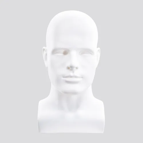 Miniatura 8 de Cabeza de maniquí de PVC negro para maniquí masculino soporte modelo pantalla sombrero bufanda pelucas pelo gafas sombrero belleza estilo Negro mate