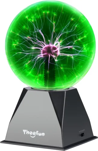 Miniatura 10 de Theefun Bola de Plasma: Verdadera Bola de 6 Pulgadas con Base de 3.5 Pulgadas, Globo de Plasma Regalos de Navidad Lámpara Sensible al Tacto y Sonido