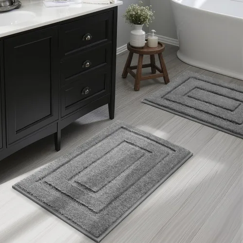 Miniatura 89 de GRANNY SAYS Alfombras de baño antideslizantes, lavables, extra suaves y absorbentes de agua para baño, alfombra de baño peluda de felpa, alfombra