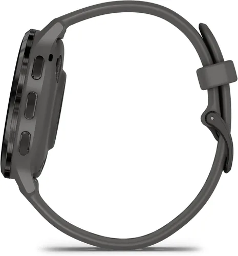 Miniatura 6 de Garmin Venu 3S Advanced Fitness and Health Tracker Smartwatch con bisel de acero inoxidable pizarra con caja gris guijarro y banda de silicona
