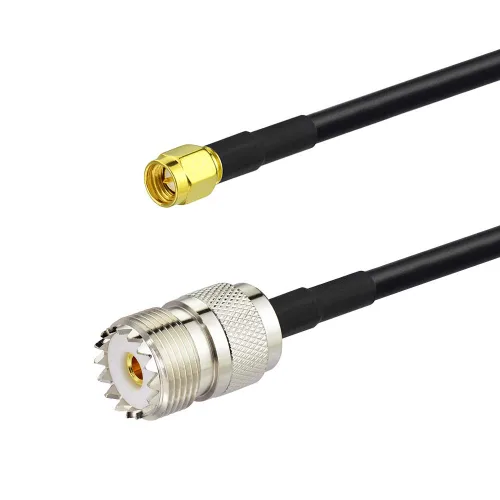 Miniatura 2 de Bingfu Adaptador de antena de radio Jamón SMA macho a UHF SO239 hembra RG58 Cable de puente coaxial 23.6 in 2 pies para radio bidireccional Radio