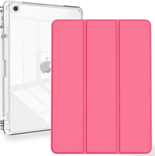 Miniatura 29 de Feams Funda para iPad de 9ª generación, funda triple para iPad 10.2, cubierta trasera transparente con soporte para lápiz y apagado Ángel