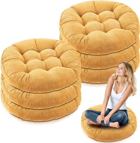 Miniatura 46 de Almohadas de suelo Jerify 22 x 22 Pulgadas Redondas Cuadradas Grandes Almohada de meditación para piso para aula Meditación para adultos Almohada