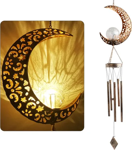 Miniatura 24 de JOBOSI Ramo de la madre, carillón de viento conmemorativo con tubo negro, regalos decorativos, adecuado para interiores y exteriores, perfecto