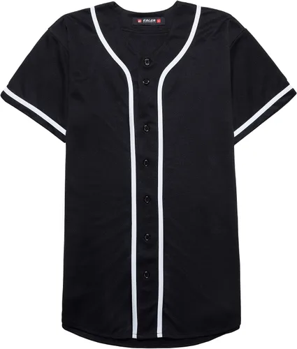 Miniatura 3 de EALER BJ80 Series - Camiseta de béisbol para hombre, con botones, manga corta, hipster, hip hop, uniformes deportivos