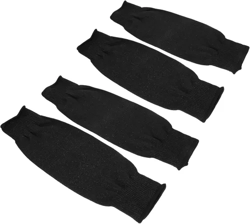 2 Pairs Cut-resistant Arm Protectors Sleeves for Men and Women, 15.7 18 Inch Black Safety Forearm Guards without Thumb Hole, Work and Sports Use