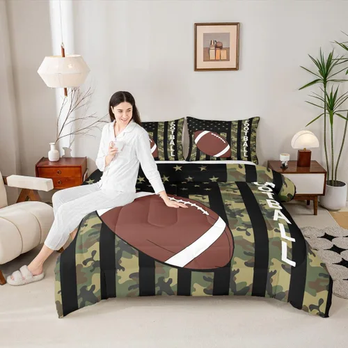 Miniatura 115 de Feelyou Juego de edredón de baloncesto para niñas y niños, juego de ropa de cama con juegos de pelota, decoración de habitación, regalo para amantes