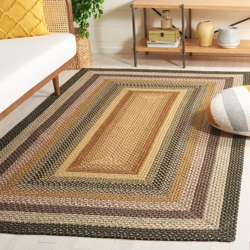 Miniatura 32 de SAFAVIEH Alfombra Lavable Colección Trenzada para Exteriores - 2' x 3', Multicolor, Hecha a Mano y Reversible, No Desprende Pelusa y Fácil