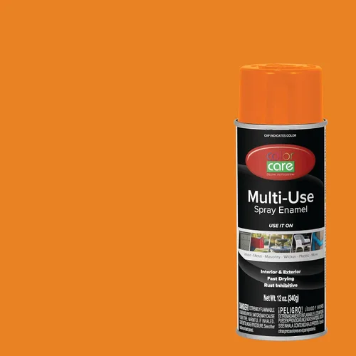 Miniatura 68 de Pintura en aerosol, 12 onzas, paquete de 6 (mezcla de colores cálidos: blanco brillante, rojo rubí, naranja, amarillo, marrón, negro brillante)
