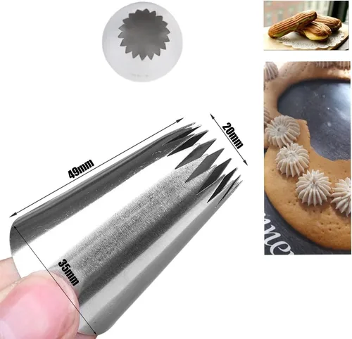 Miniatura 3 de Puntas grandes para decorar pasteles, puntas de glaseado extra grandes con punta de helado de pastel, punta de churro y punta de pastelería