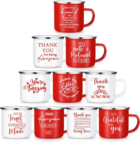 Miniatura 12 de Norme 10 tazas de regalo de agradecimiento, regalos de agradecimiento a los empleados, a granel para la semana del profesor, enfermera, 12 onzas
