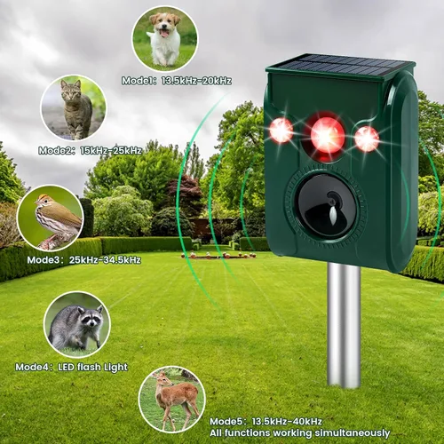 Miniatura 2 de Repelente ultrasónico de plagas, repelente solar de animales, repelente de gatos al aire libre, repelente de pájaros, repelente de ciervos. Perro