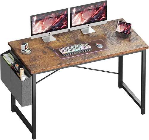 Miniatura 19 de OLIXIS Escritorio de computadora de 44 pulgadas, escritorios de oficina en casa para espacios pequeños, mesa de estudio, escritura, trabajo