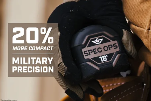 Miniatura 2 de Spec Ops Tools Cinta métrica de 16 pies, cinta de doble cara de 1 pulgada, estuche compuesto de grado militar, 3% donado a veteranos