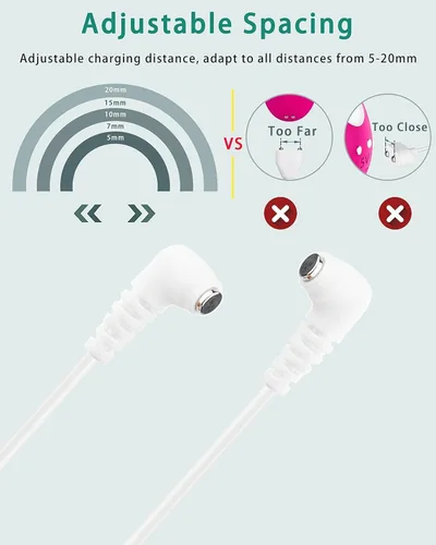 Miniatura 4 de Cable de carga magnético rápido para Rose y la mayoría de los masajeadores magnéticos, cable de carga CC con conector de 2 imanes